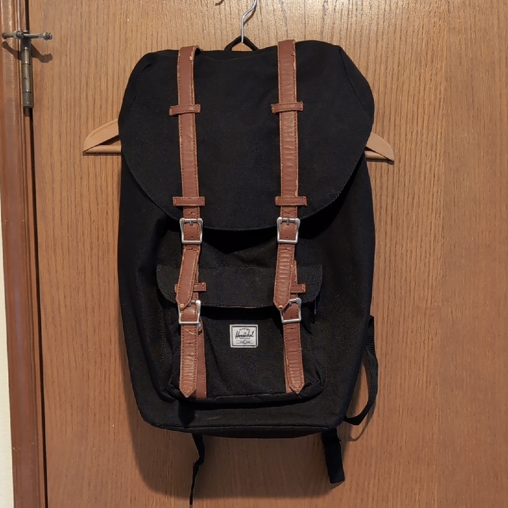 Herschel Supply Company Black Backpack with Brown Straps